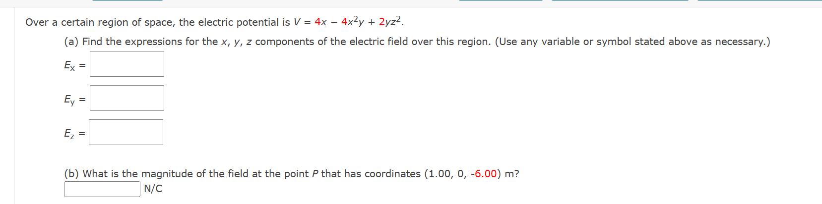 Solved Over A Certain Region Of Space, The Electric | Chegg.com