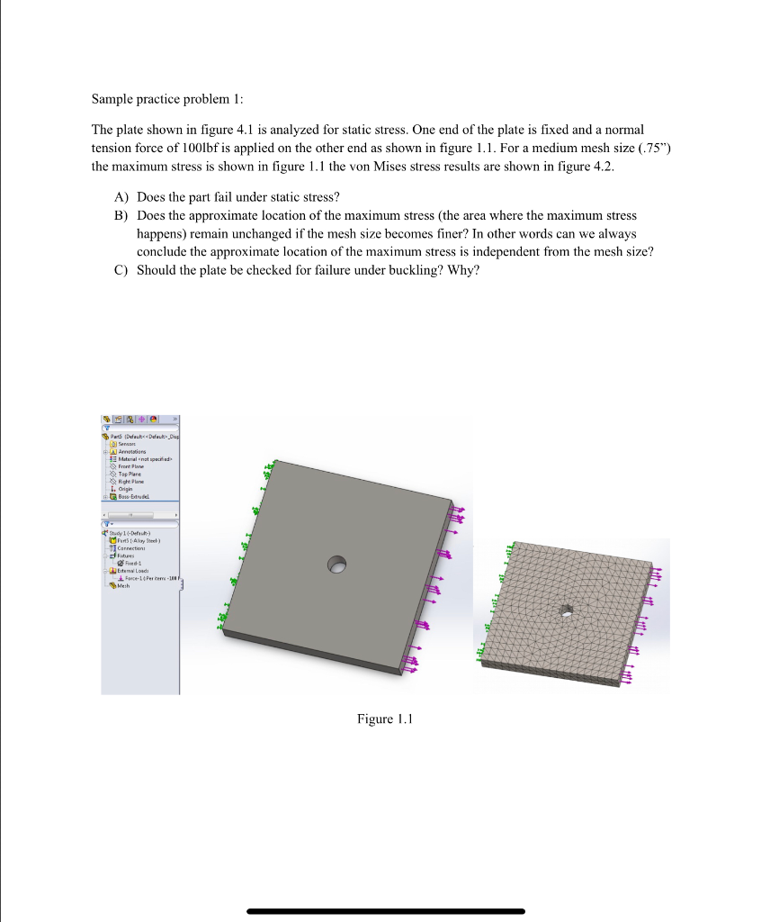 Sample practice problem 1 The plate shown in figure | Chegg.com