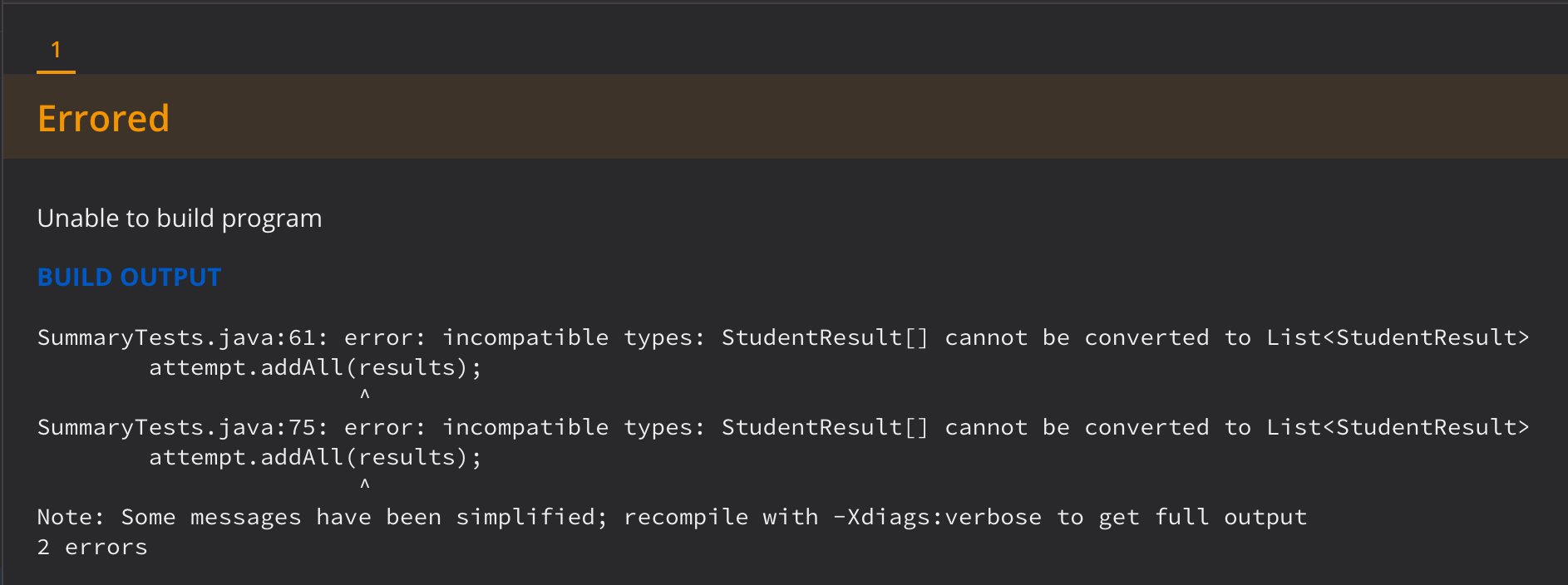 Solved PLease help me fix the error message. This exercise | Chegg.com