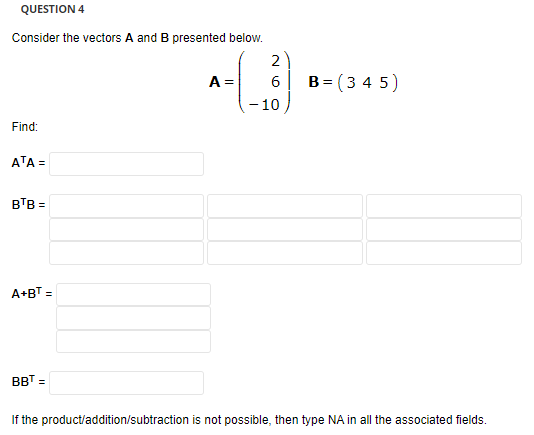 Solved Consider the vectors A and B presented below. | Chegg.com
