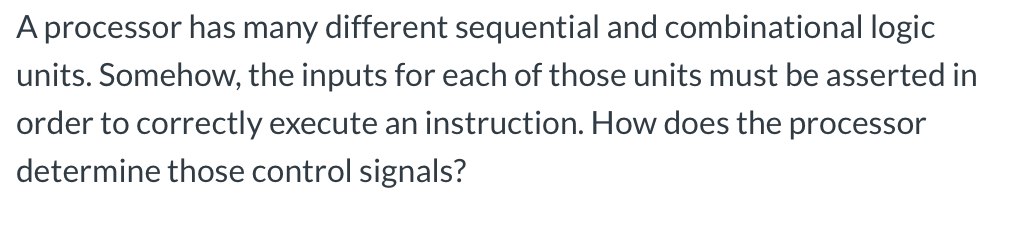 A processor has many different sequential and | Chegg.com