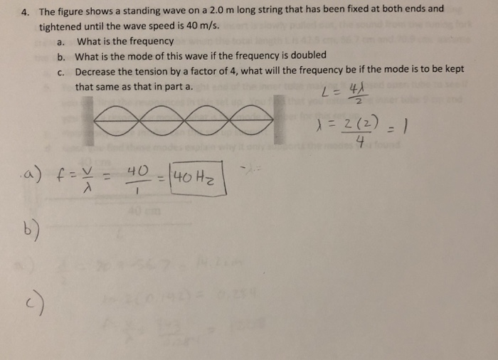 Solved The Figure Shows A Standing Wave On A 2.0 M Long | Chegg.com