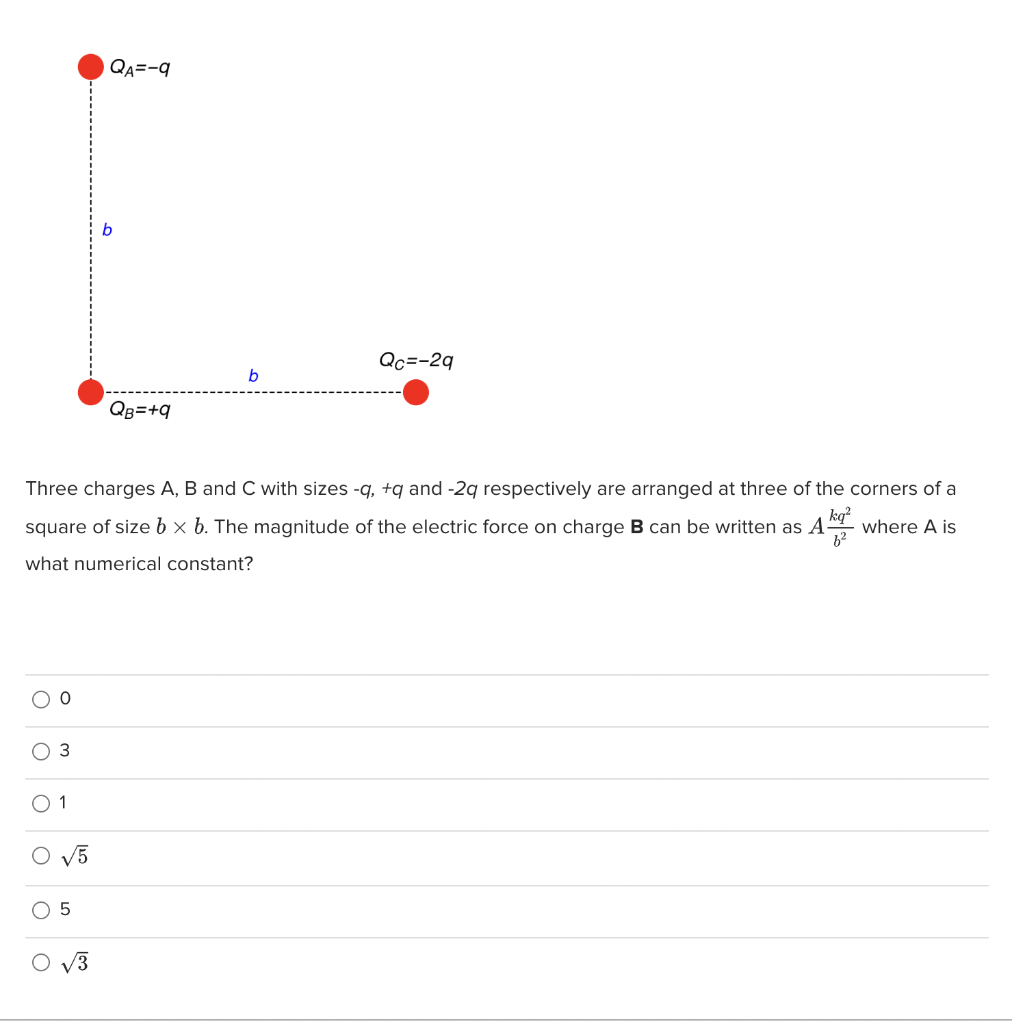 Solved Three Charges A,B And C With Sizes −q,+q And −2q | Chegg.com