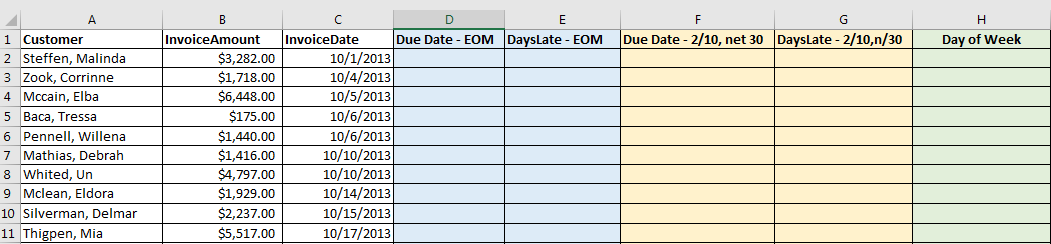 А DaysLate - EOM Due Date - 2/10, net 30 DaysLate - | Chegg.com