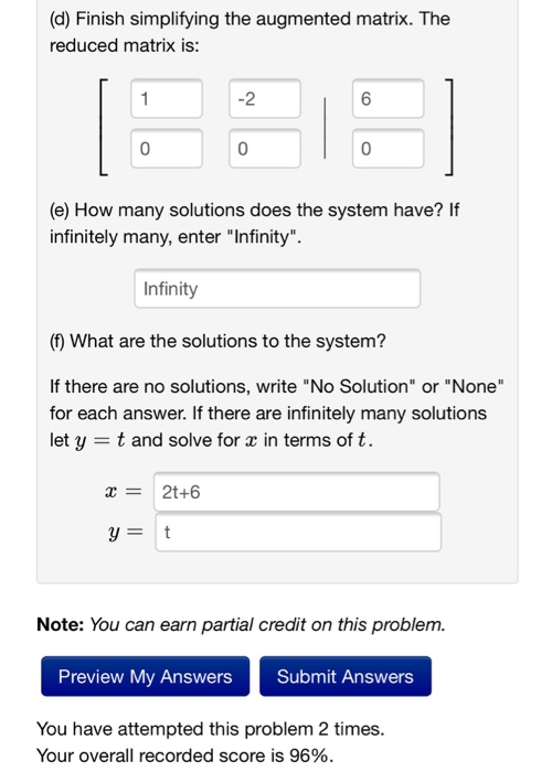 Solved Solve the following system using augmented matrix | Chegg.com