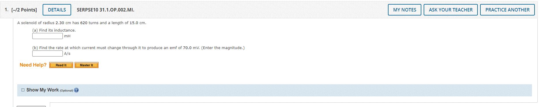 Solved I need help on my physics two homework. The subject | Chegg.com