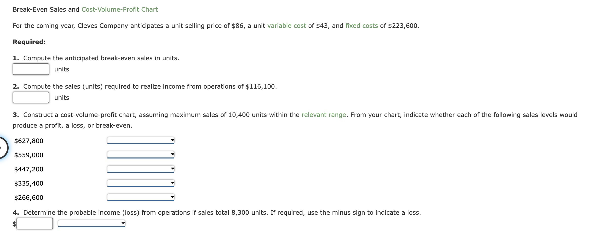 solved-break-even-sales-and-cost-volume-profit-chart-for-the-chegg