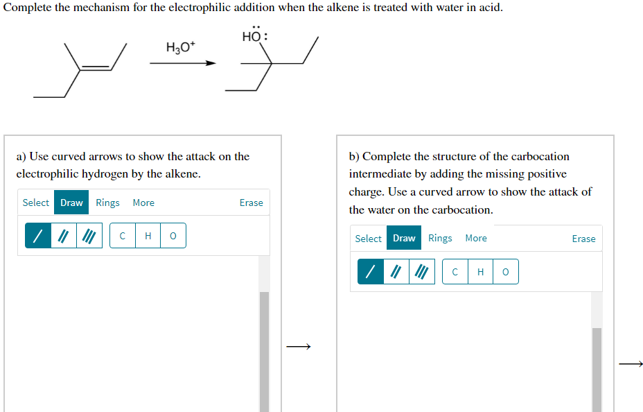 Solved Complete The Mechanism For The Electrophilic Addition | Chegg.com