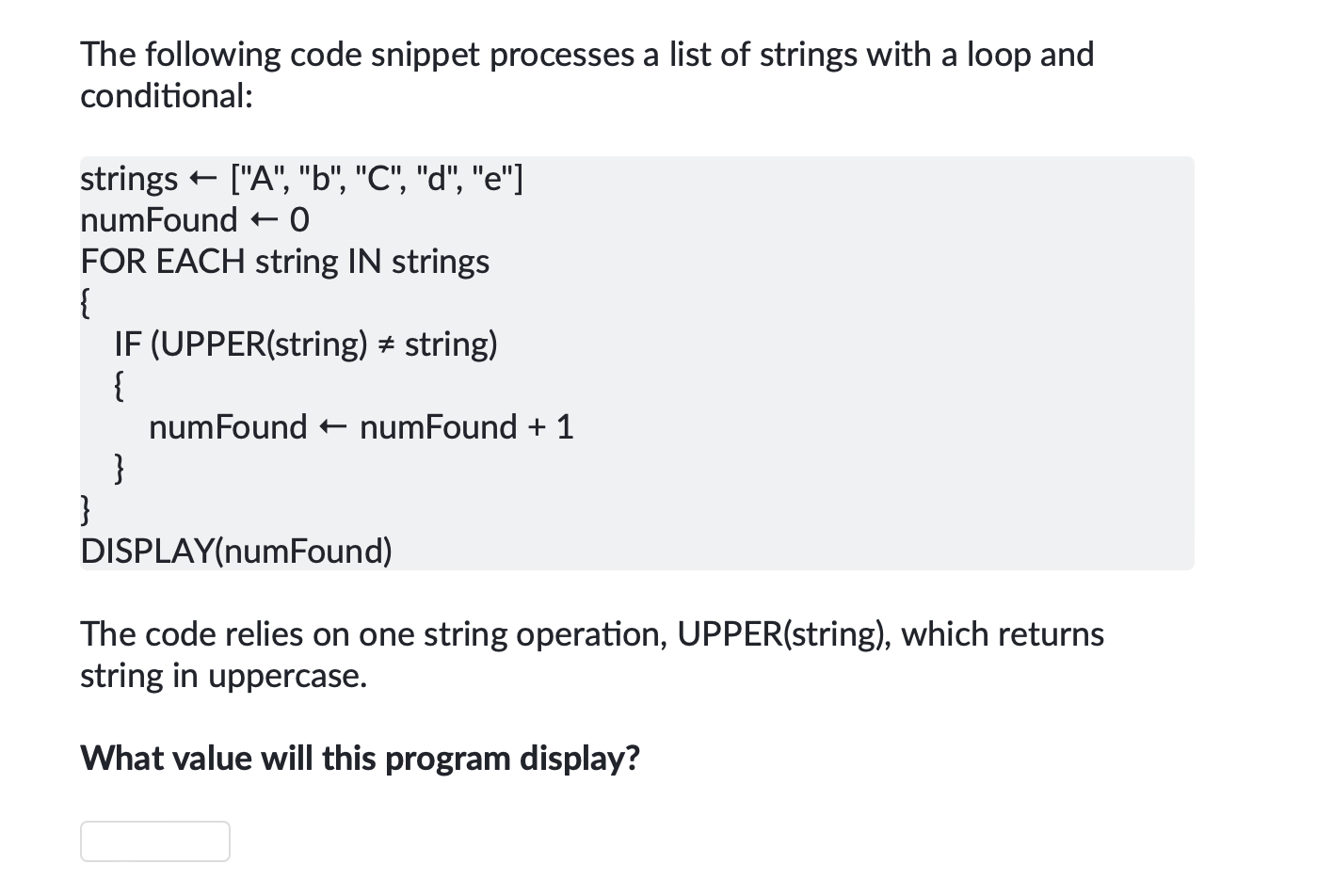 Solved The following code snippet processes a list of | Chegg.com