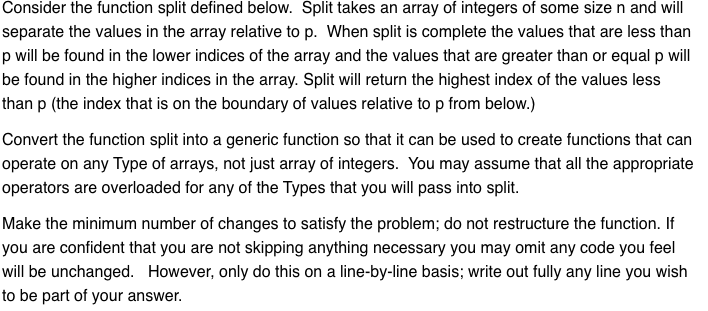 Solved Consider the function split defined below. Split | Chegg.com