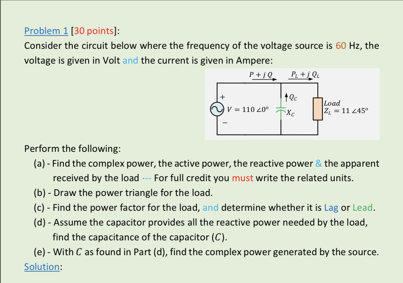 Solved Problem 1 [30 points]: Consider the circuit below | Chegg.com