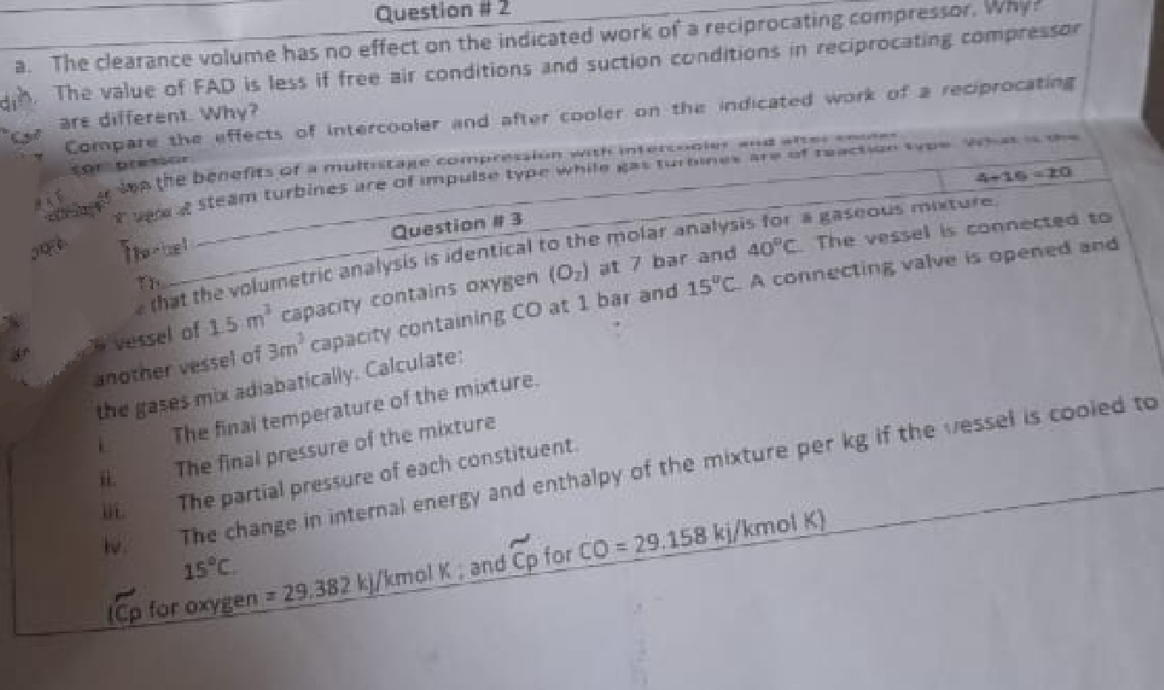 Solved Question \# 2 a. The clearance volume has no effect | Chegg.com