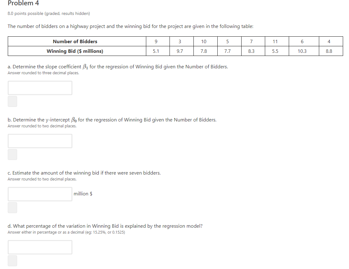 Solved Problem 4 8.0 Points Possible (graded, Results | Chegg.com