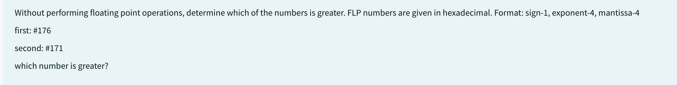 Solved Without Performing Floating Point Operations Chegg Solved Without Performing Floating Point Operations Chegg