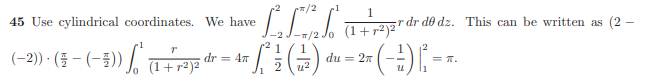 Solved 4. Triple Integral in cylindrical Coordinates 1 (1) | Chegg.com