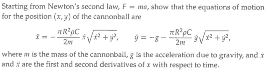 Solved Consider For Instance A Spherical Cannonball Sho Chegg Com