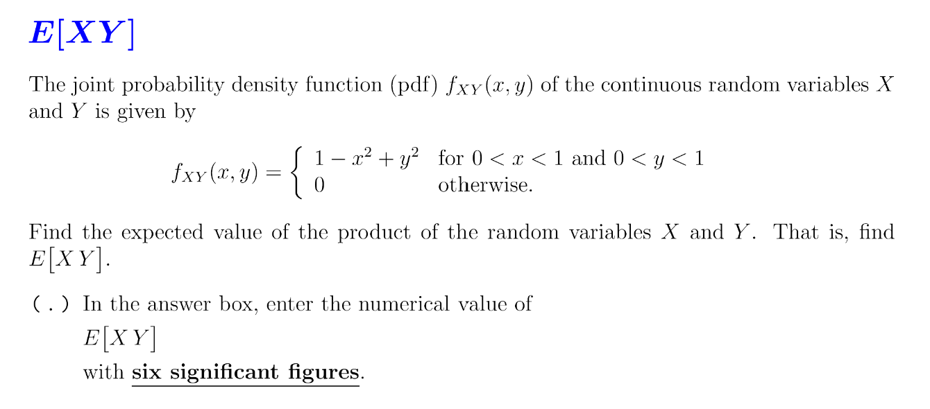 Solved E XY The Joint Probability Density Function pdf Chegg