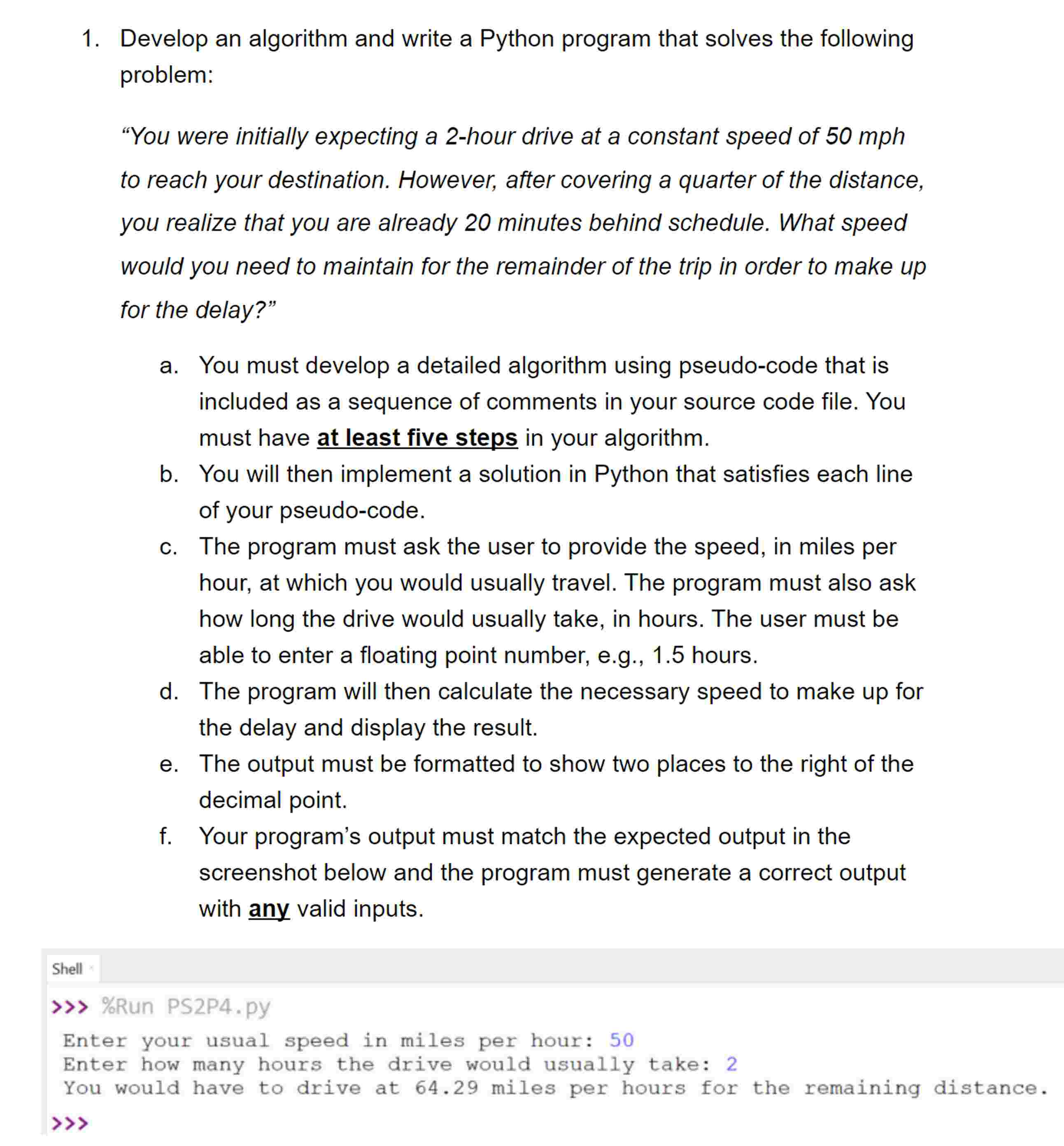 Solved Develop an algorithm and write a Python program that | Chegg.com