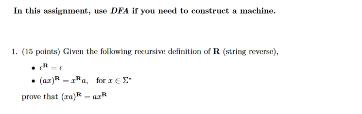 Solved In this assignment, use DFA if you need to construct | Chegg.com