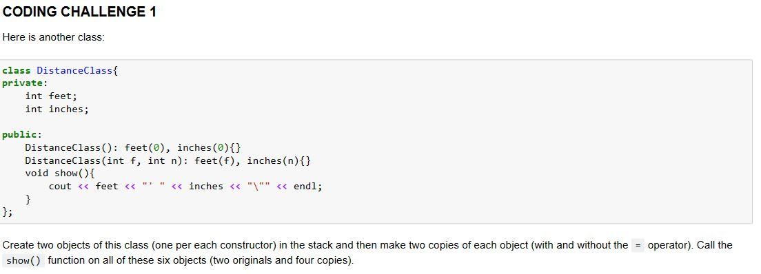 Solved Here is another class: Create two objects of this | Chegg.com