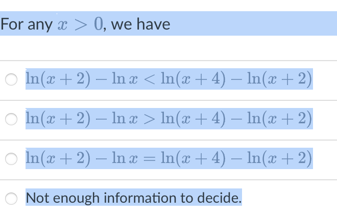 ln x 2 16 )= 0