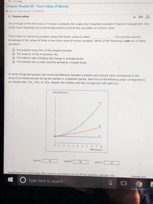 Solved Chapter Review 05- Time Value of Money d Due on | Chegg.com