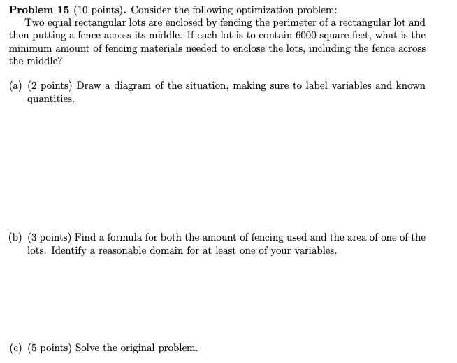 Solved Problem 15 (10 points). Consider the following | Chegg.com