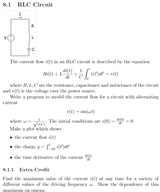 Solved 8 1 Rlc Circuit R L S The Current Flow I T In An Chegg Com