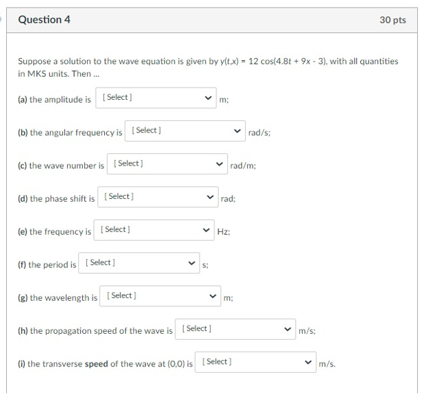 Solved .Suppose a solution to the wave equation is given by | Chegg.com