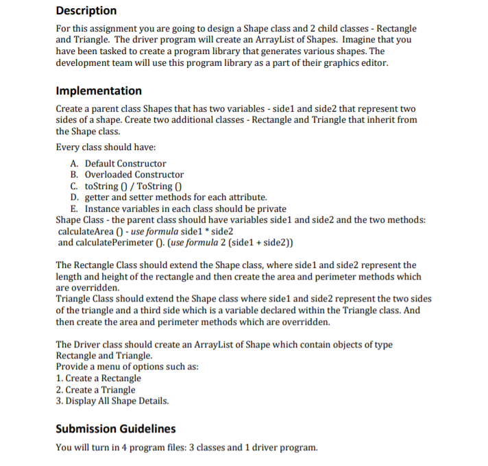 Solved Description For this assignment you are going to | Chegg.com