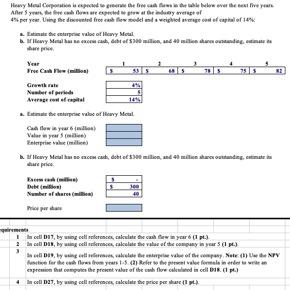 Solved Can you please show work and formulas used? I'd like | Chegg.com