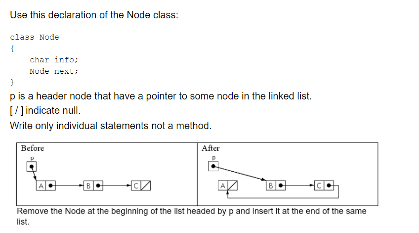 Solved Use this declaration of the Node class: class Node { | Chegg.com