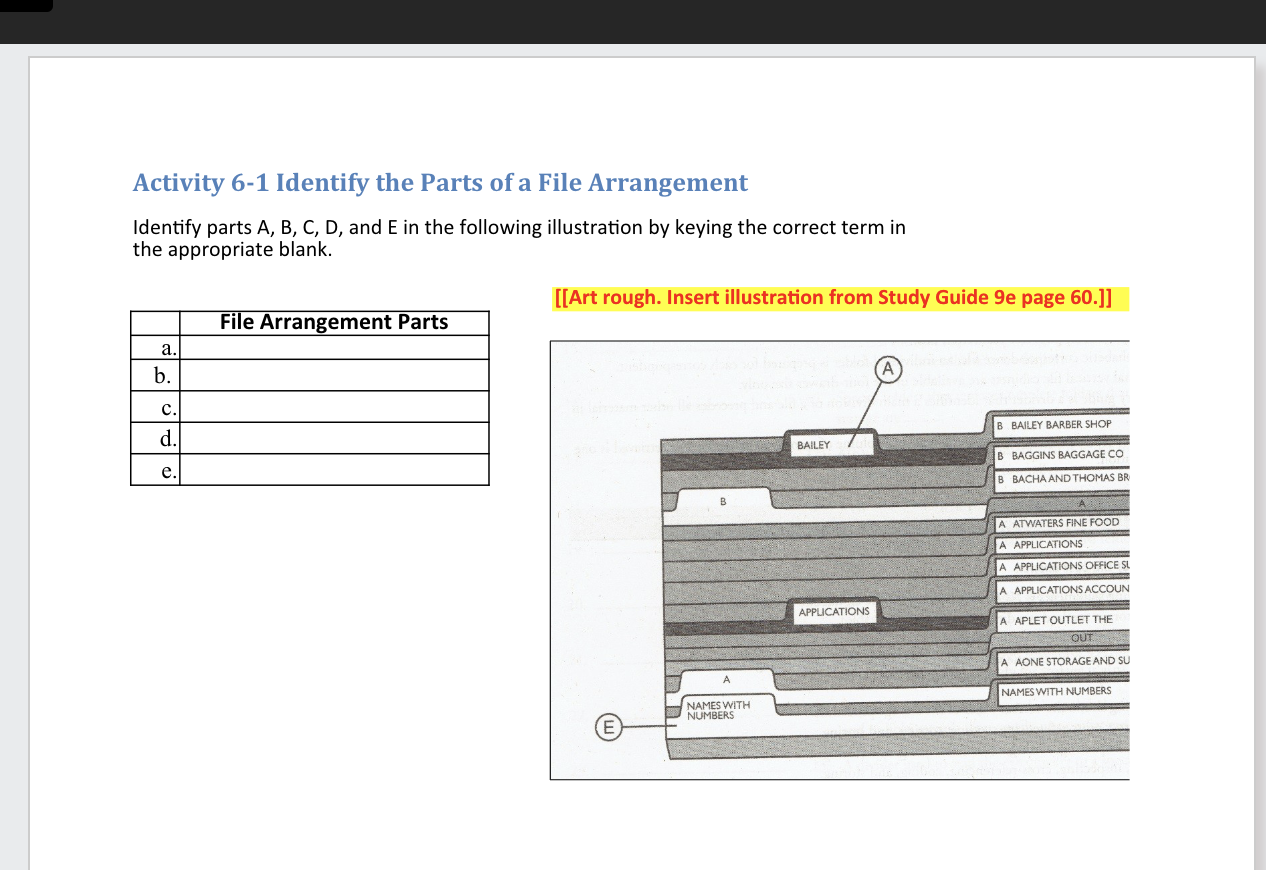 Solved Activity 61 Identify the Parts of a File Arrangement