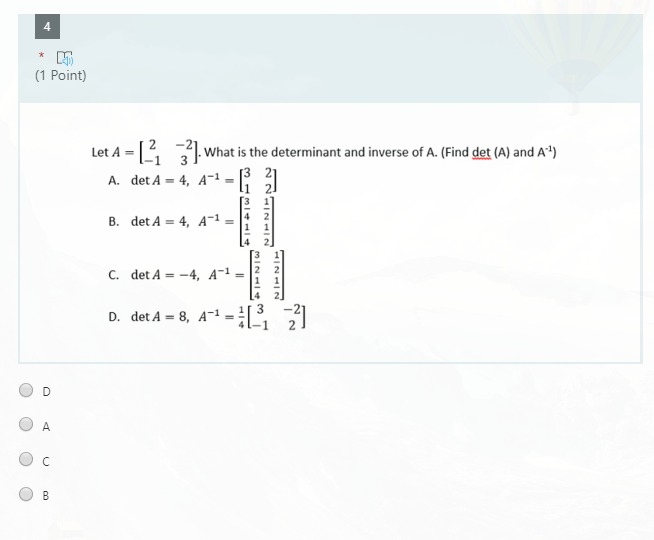 Solved 4 * (1 Point) Let A - A = [ 331 -3). What is the | Chegg.com
