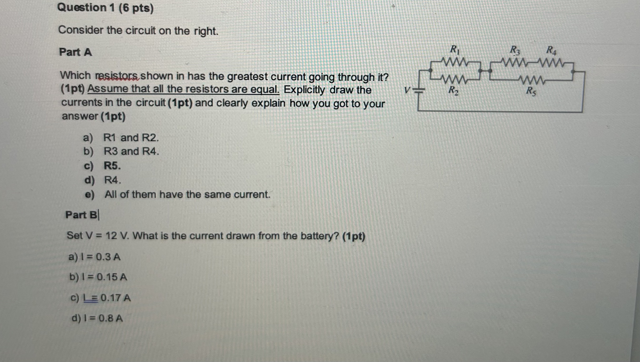 Solved Subject Electric current, circuits and Kirchhoff’s