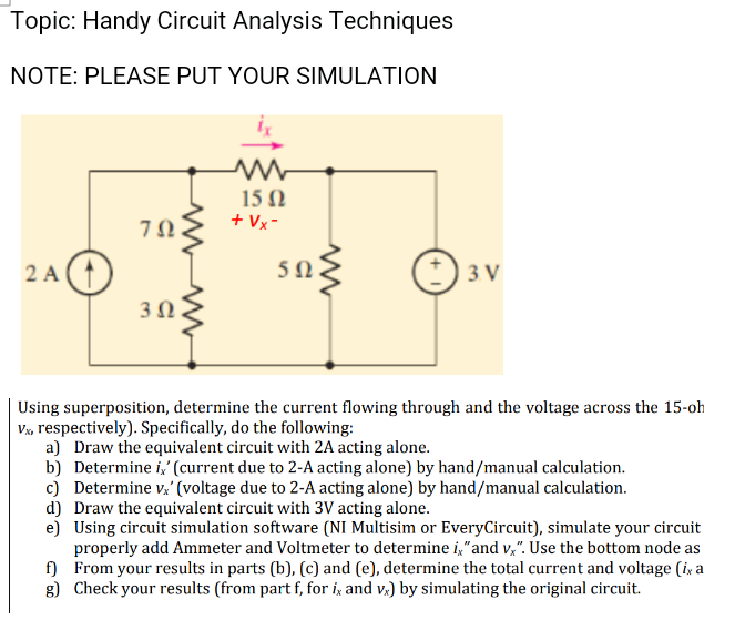 Solved Topic Handy Circuit Analysis Techniques NOTE PLEASE