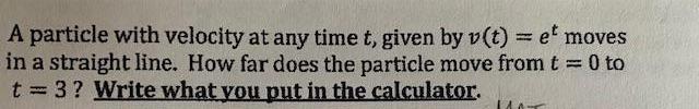 Solved A Particle With Velocity At Any Time T, Given By V(t) | Chegg.com