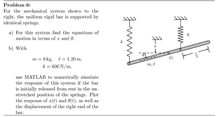 Solved Problem 6: For the mechanical system shown t right, | Chegg.com