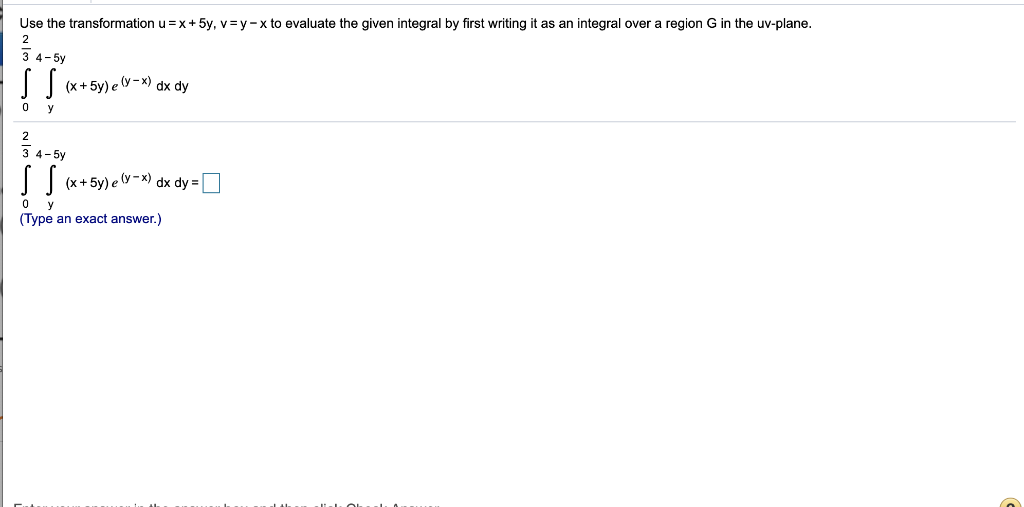 Solved Use The Transformation U X 5y V Y X To Evaluate