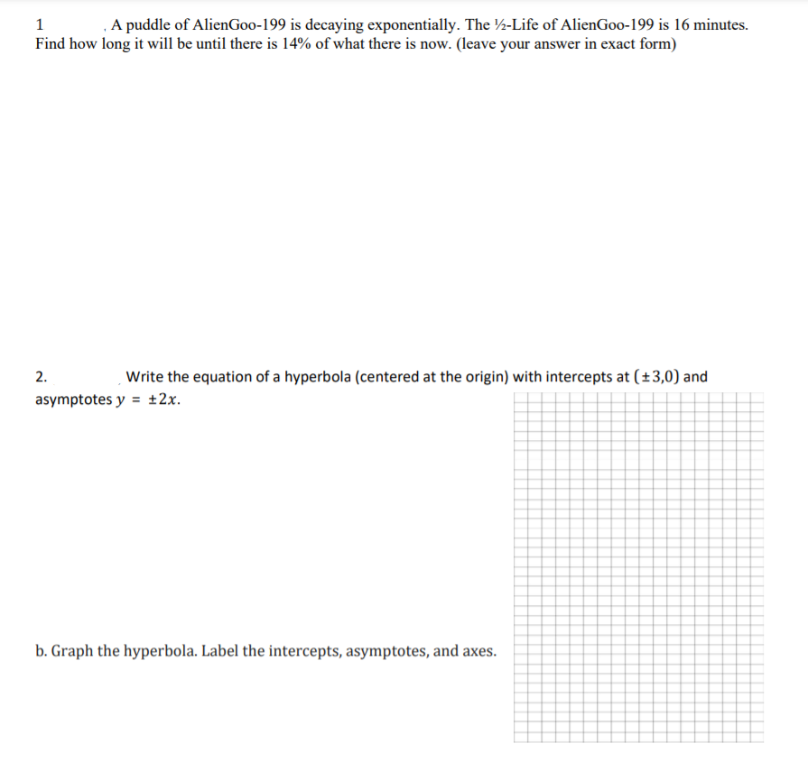Solved Answer question 1 and 2 all parts showing all work | Chegg.com