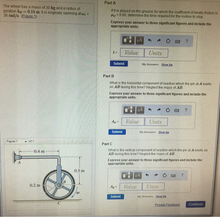 Solved The wheel has a mass of 30 kg and a radius of