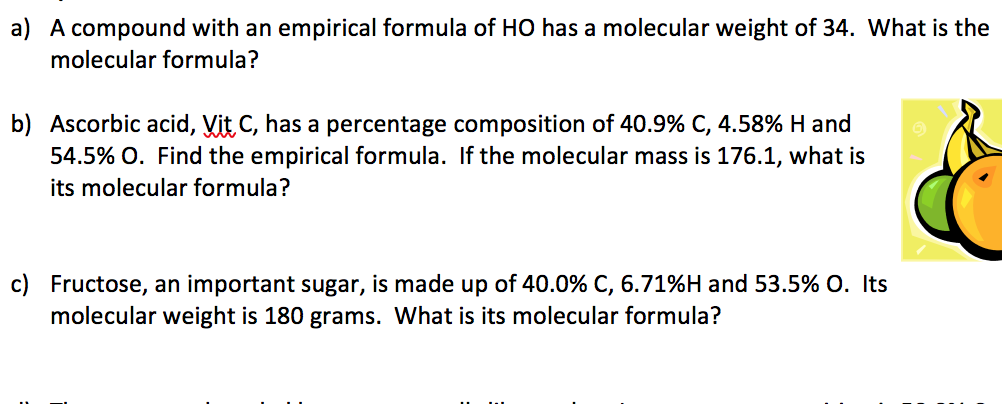 Solved A) A Compound With An Empirical Formula Of HO Has
