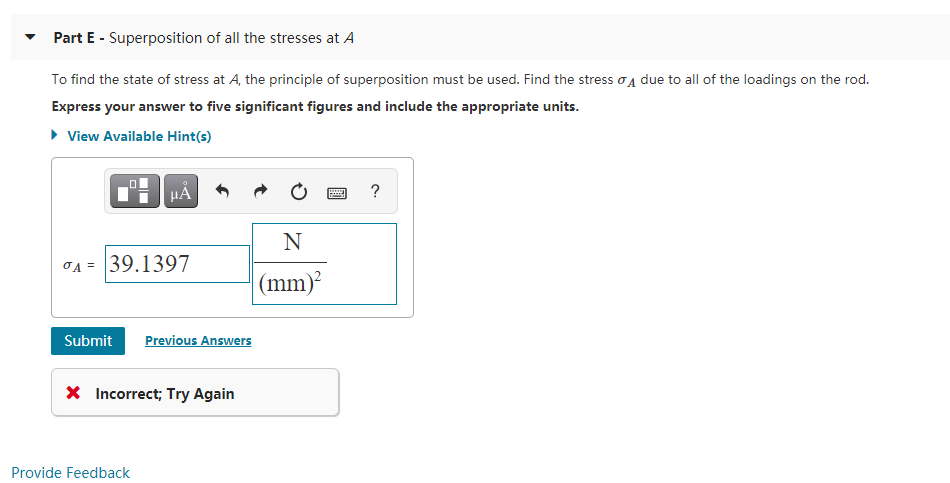 Solved Learning Goal: To determine the state of stress in a | Chegg.com