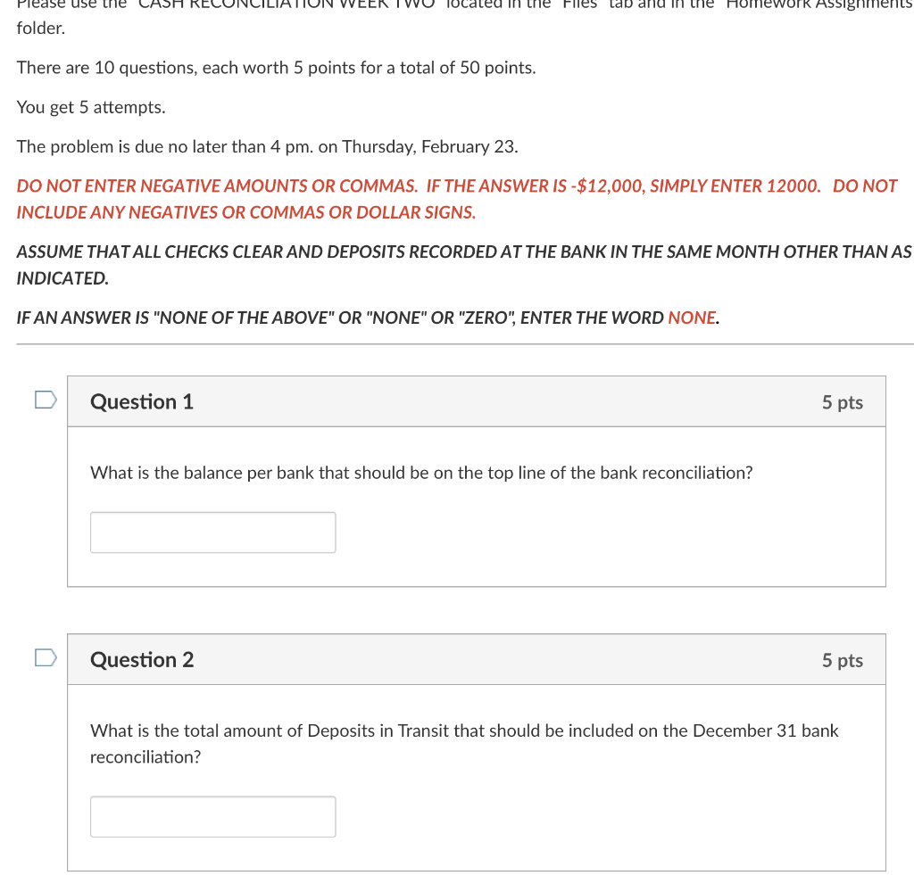 Solved folder. There are 10 questions, each worth 5 points | Chegg.com