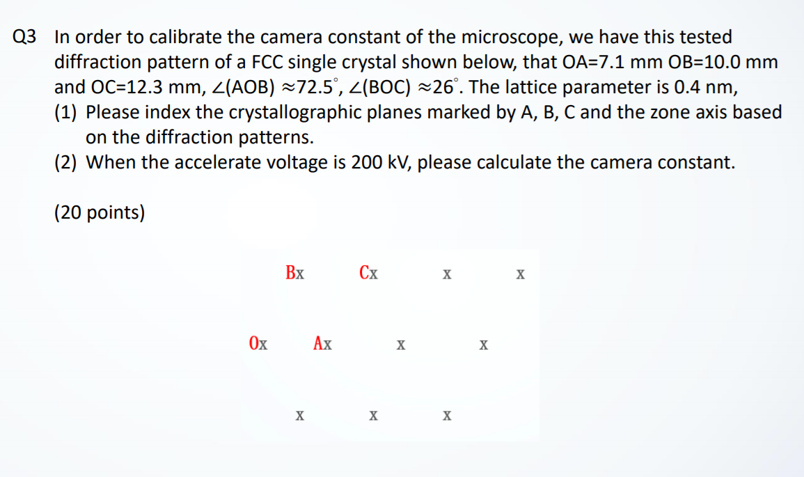 Q3 In order to calibrate the camera constant of the | Chegg.com