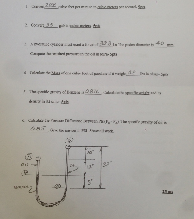 Cubic feet outlet per cubic meter