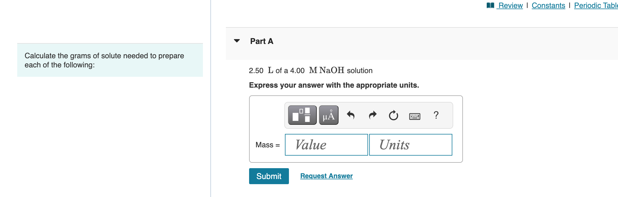 Solved Calculate the grams of solute needed to prepare each | Chegg.com