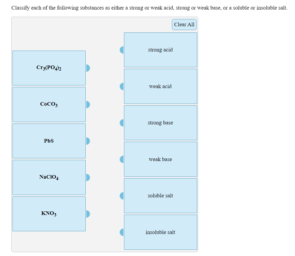 Solved Classify each of the following substances as either a | Chegg.com