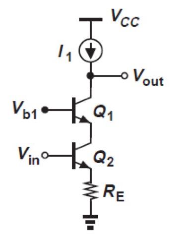Solved Vcc T 11 Vout Voikan Vin Q2 RE | Chegg.com