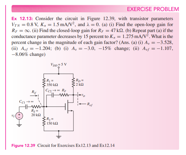 Solved 12.92 For the circuit shown in Figure 12.39, | Chegg.com